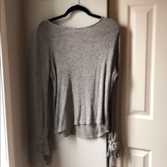 Lucky Brand comfy heather tie sleeve shirt - M - Picture 5 of 6